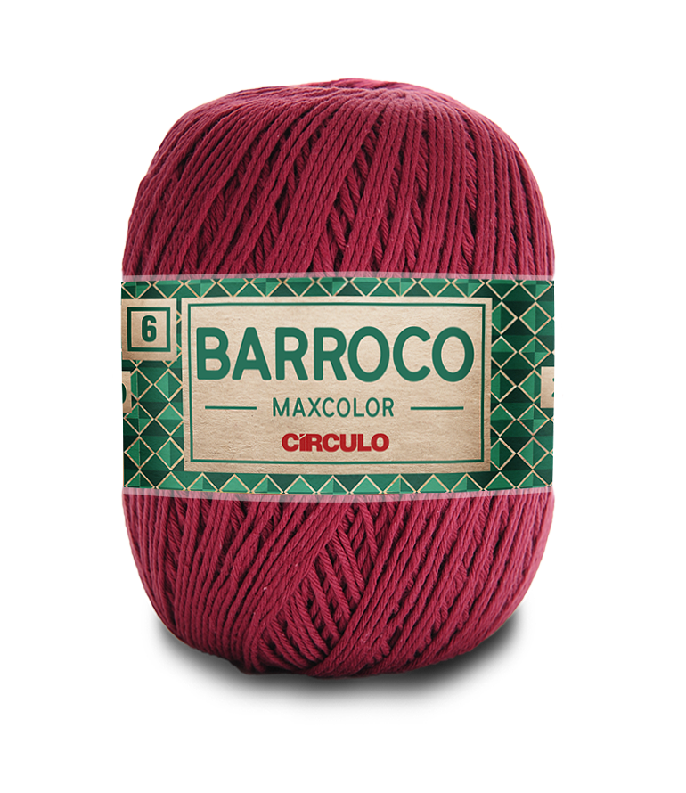 Ovillo de fio vermelho Barroco Maxcolor Círculo com etiqueta verde e bege