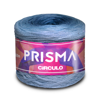 Rolo de fio de algodão azul claro com etiqueta PRISMA da Círculo