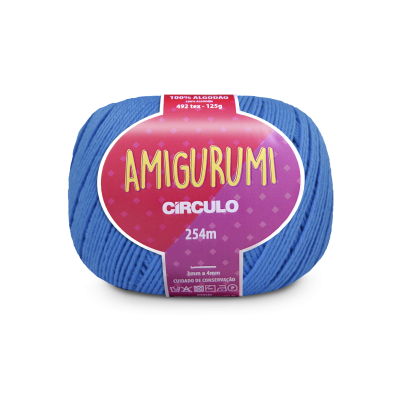 Novelo de fio azul 100% algodão da marca Círculo para amigurumi