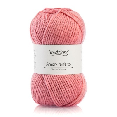 Novelo de lã cor de rosa Rosários 4 Amor-Perfeito