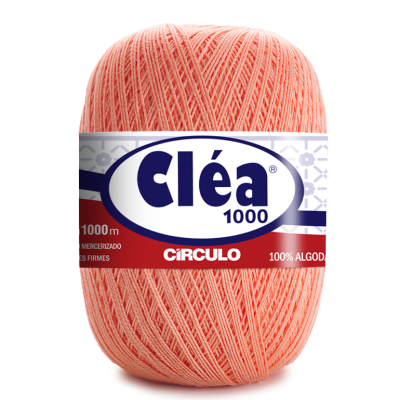 Novelo de linha de algodão coral Cléa 1000 da Círculo com etiqueta distintiva