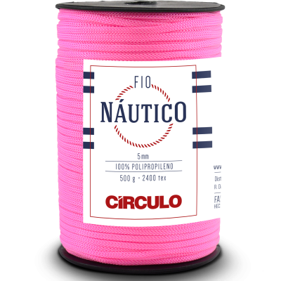 Carretel de fio náutico cor-de-rosa com etiqueta branca da marca CÍRCULO