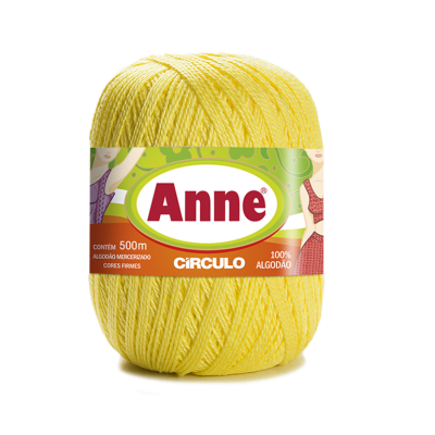 Novelo de linha amarelo Anne Círculo 500m algodão