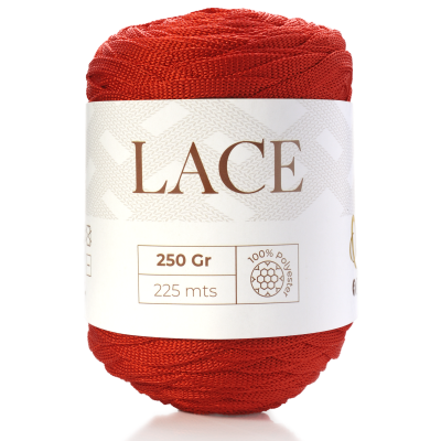 Novelo de fio vermelho LACE 250g 225m 100% poliéster