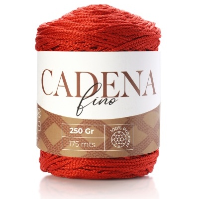 Novelo de fio vermelho cadema fina 250 gr 175 mts 100% poliéster