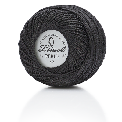 Novelo de linha preta Limol Perlé