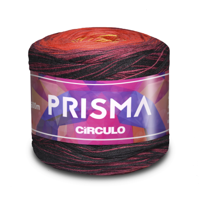 Novelo de lã multicolorido PRISMA CÍRCULO com etiqueta colorida