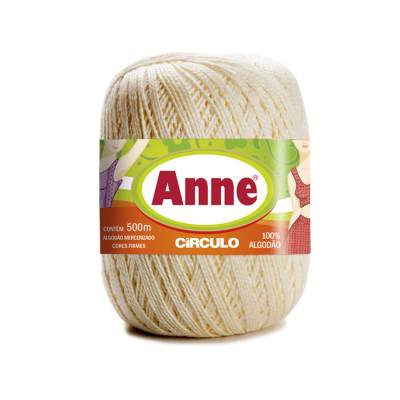Novelo de linha de algodão creme Anne Círculo 500m