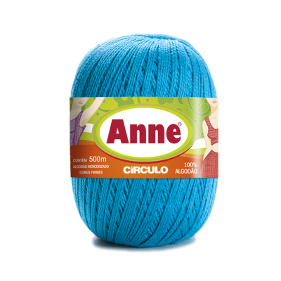 Novelo de fio azul claro Anne CÍRCULO 100% algodão 500m