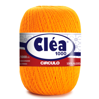 Novelo de linha de algodão laranja Cléa 1000 da marca Círculo