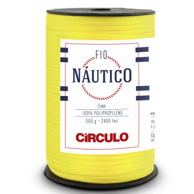 Carretel de fio náutico amarelo com etiqueta da marca CÍRCULO