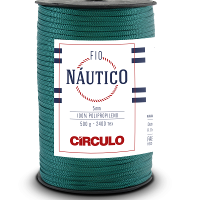 Bobina de fio náutico verde com etiqueta da marca Círculo