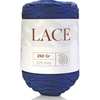 Novelo de linha azul escura LACE 250 Gr 225 mts 100% poliéster