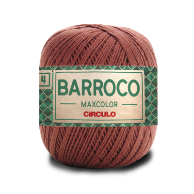 Novelo de linha castanha com etiqueta BARROCO MAXCOLOR CÍRCULO número 4