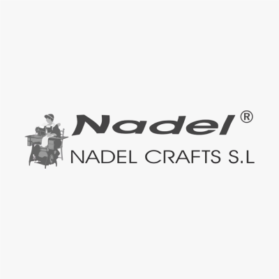 Logótipo Nadel NADEL CRAFTS S.L com desenho de pessoa a costurar