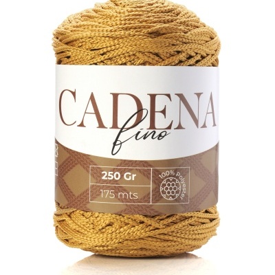 Rolo de fio castanho claro com etiqueta CADENA fino