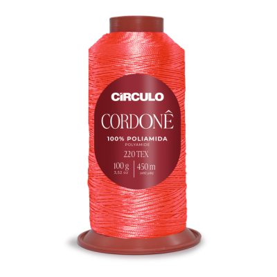 Rolo de linha coral CÍRCULO CORDONÊ, 100% poliamida, 220 TEX, 450 m