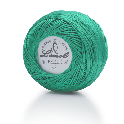Novelo de linha verde de algodão Limol Perlé