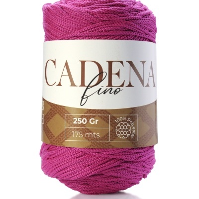 Novelo de fio rosa forte com etiqueta CADENA fino 250 Gr 175 mts