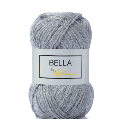 Novelo de lã cinzenta com etiqueta 'BELLA By Q Lancel'