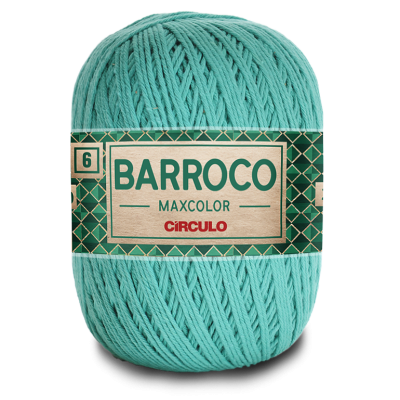 Rolo de fio azul turquesa Barroco Maxcolor da Círculo com embalagem verde