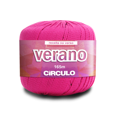 Novelo de fio cor-de-rosa Círculo Verano 165m com etiqueta rosa