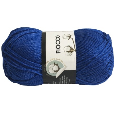 Novelo fio azul escuro Fiocco 100% algodão tricô crochet