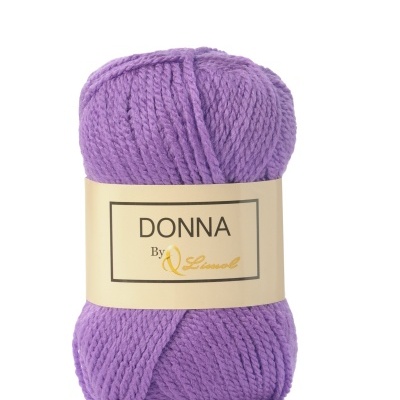 Novelo de lã roxa com etiqueta DONNA By Linvel