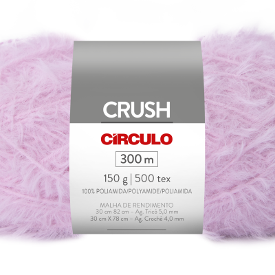 Novelo de fio peludo rosa claro com etiqueta