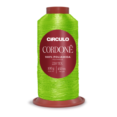 Cone de linha verde fluorescente com rótulo vermelho da Círculo