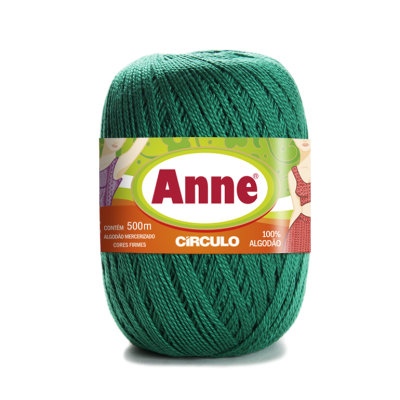 Novelo de linha de algodão verde Anne 500m com etiqueta