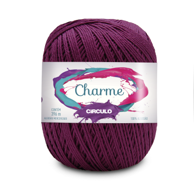 Novelo de fio roxo Charme de algodão mercerizado Círculo