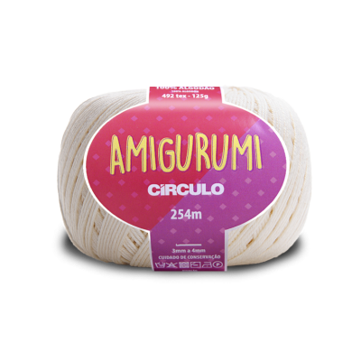 Novelo de fio branco cru Amigurumi Círculo com etiqueta rosa