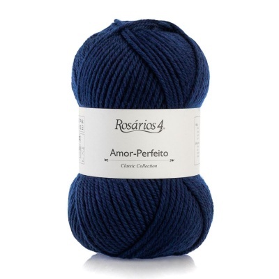 Novelo de lã azul-escuro Rosários 4 Amor-Perfeito