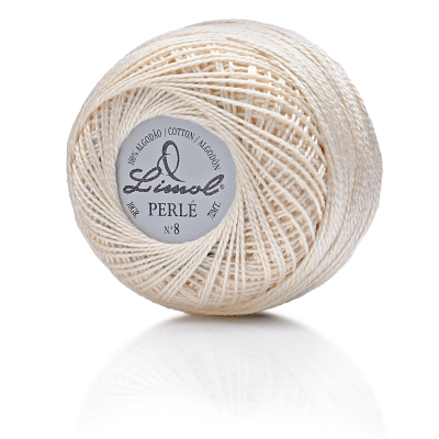 Bola de fio de algodão cru Lincol Perlé Nº8