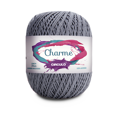 Novelo de fio cinzento Charme Círculo algodão 370m