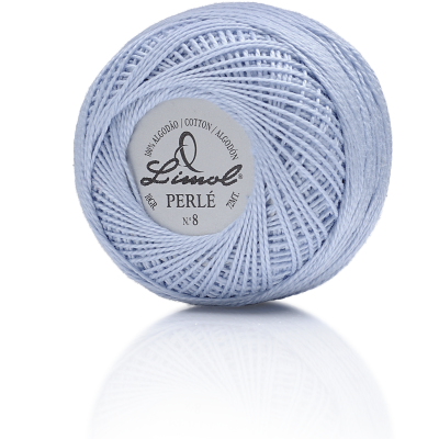 Fio de algodão Limol Perlé azul claro com etiqueta central