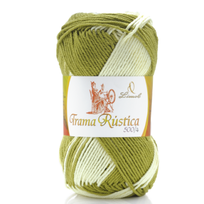 Novelo de lã bicolor verde Linol Trama Rústica 500/4