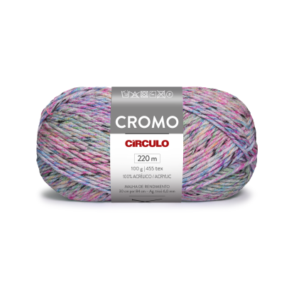 Novelo de fio acrílico multicolorido CROMO CÍRCULO