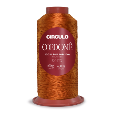 Cone de linha laranja de poliamida 100% com etiqueta vermelha