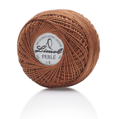 Rolo de linha de algodão castanho Limol Perlé N.º 8