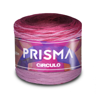Rolo de fio Prisma Círculo em tons de rosa a vermelho vinho