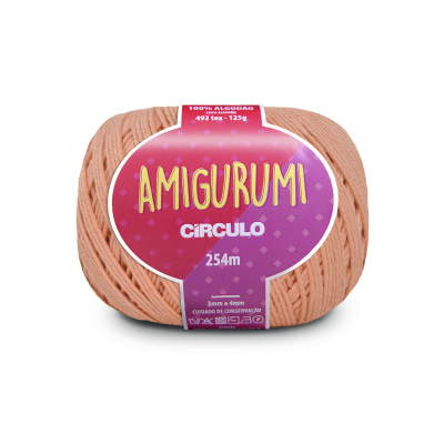 Novelo de fio Amigurumi Circulo cor salmão 254m, 125g
