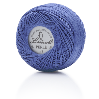 Rolo de linha de algodão azul Linol Perlé nº 8
