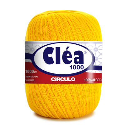 Novelo de linha amarelo Cléa 1000 Círculo 100% algodão