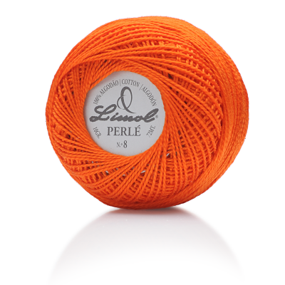 Rolo de linha limol perlé cor laranja