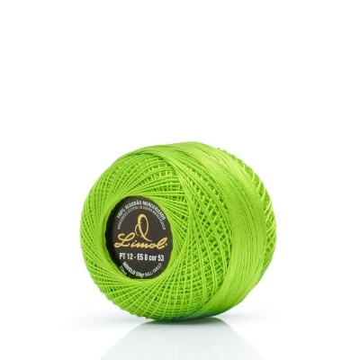 Rolo de fio verde limão Linolé com etiqueta preta