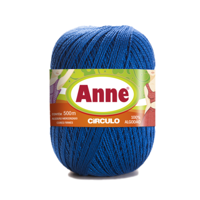 Novelo de fio azul 100% algodão Anne Circulo