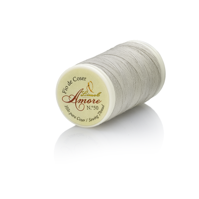 Bobina de linha de coser Amore N.º50 cor cinza claro
