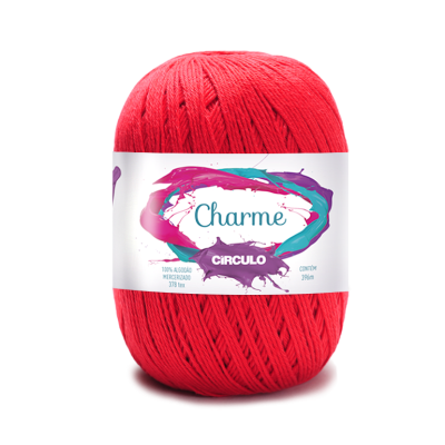 Fio de algodão vermelho Charme da Círculo com etiqueta colorida.